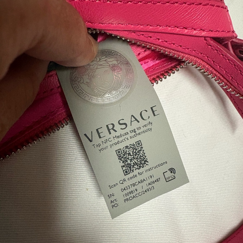 Versace Hot Pink Crystal Medusa Mini Shoulder Bag - Picture 6 of 9